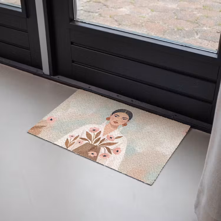 Vrouw - Kimono - Pastel Deurmat klein -sfeer2