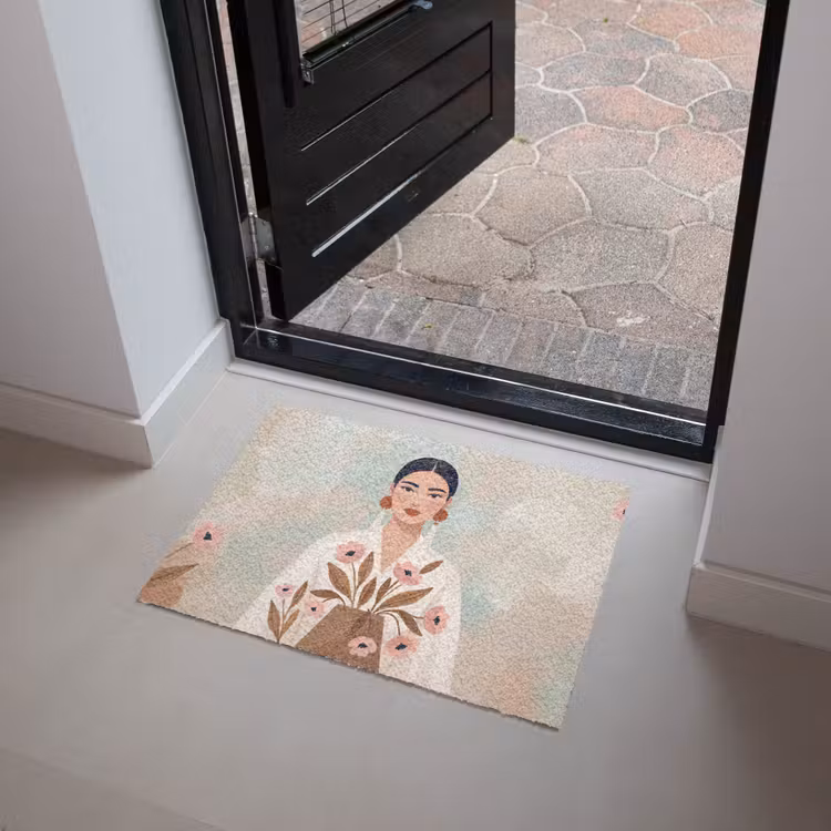 Vrouw - Kimono - Pastel Deurmat klein -sfeer5