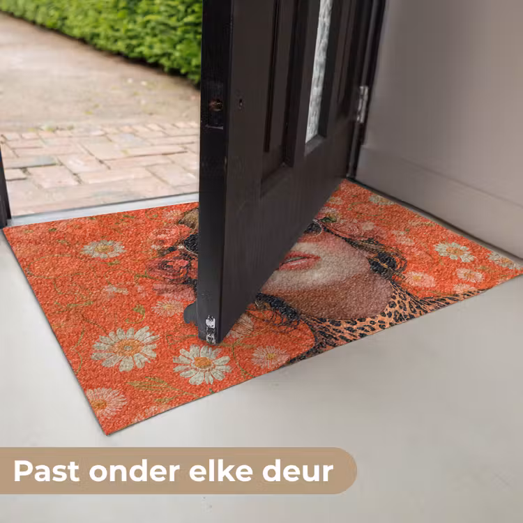 Vrouw - Kleurrijk - Dierenprint - Bloemen Deurmat klein -USP_NL