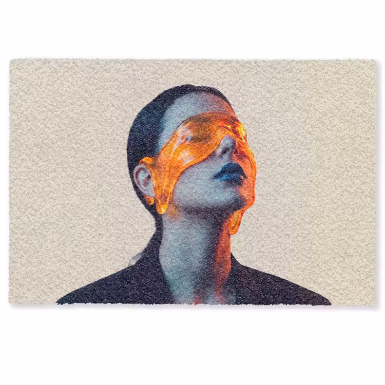 Vrouw - Oranje - Abstract - Modern - Kleurrijk Deurmat klein -zkaufland3d