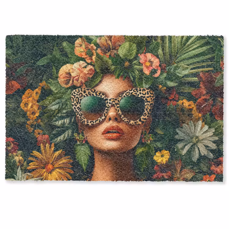 Vrouw - Panterprint - Jungle - Natuur - Luxe Deurmat klein -zkaufland3d