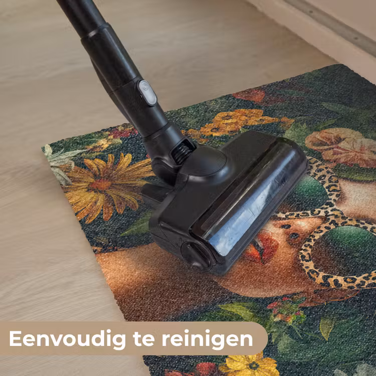 Vrouw - Panterprint - Jungle - Natuur - Luxe Deurmat klein -reinigen_NL