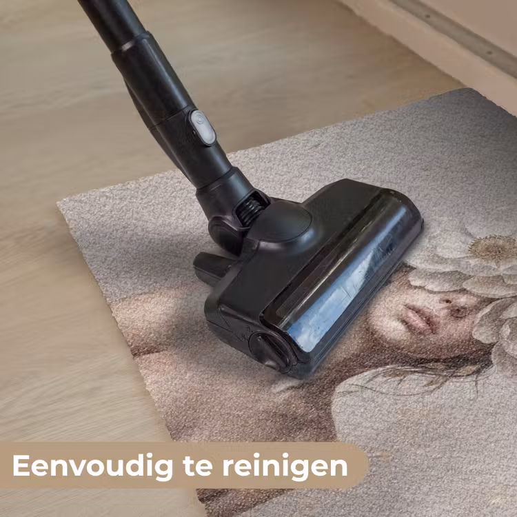 Vrouw - Pioenroos - Wit Deurmat klein -reinigen_NL