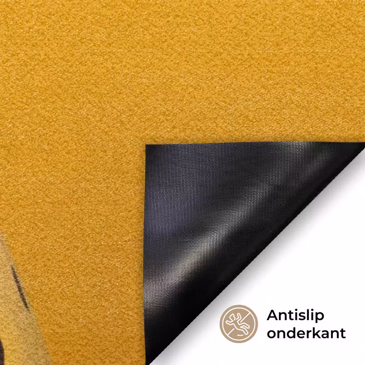 Vrouw - Portret - Abstract - Kleurrijk - Geel Deurmat klein -antislip_NL