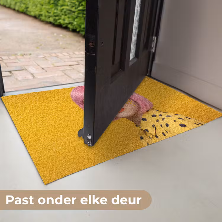 Vrouw - Portret - Abstract - Kleurrijk - Geel Deurmat klein -USP_NL