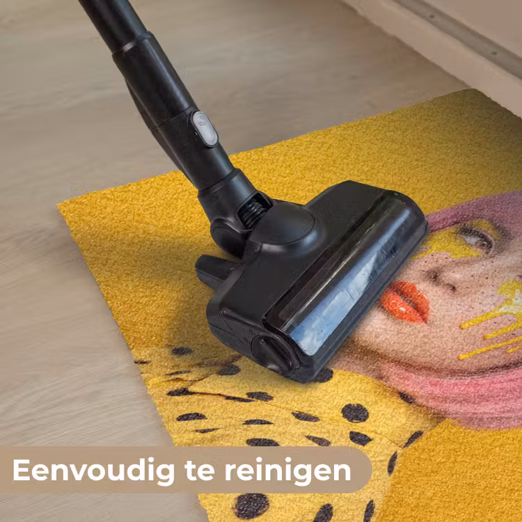 Vrouw - Portret - Abstract - Kleurrijk - Geel Deurmat klein -reinigen_NL