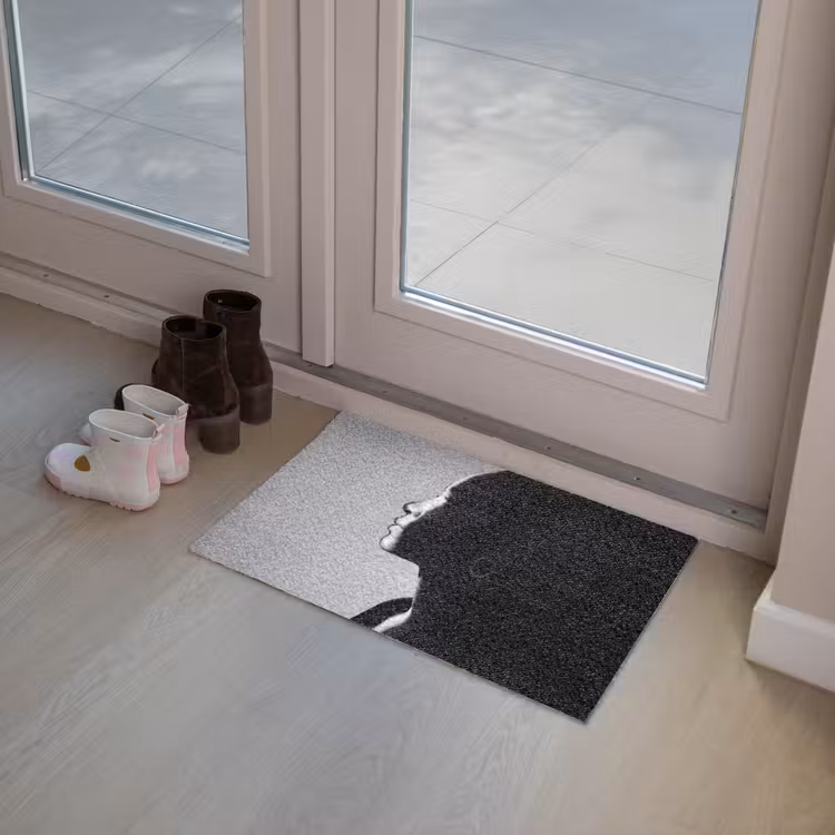 Vrouw - Profiel - Mensen - Zwart-wit Deurmat klein -sfeer3