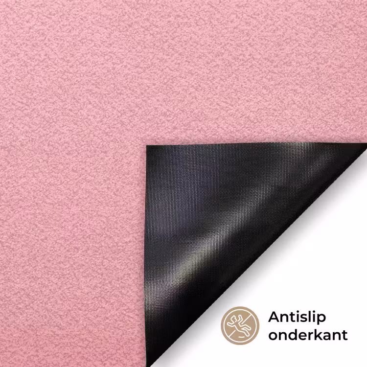 Vrouw - Roze - Parelketting - Krulspelden Deurmat klein -antislip_NL