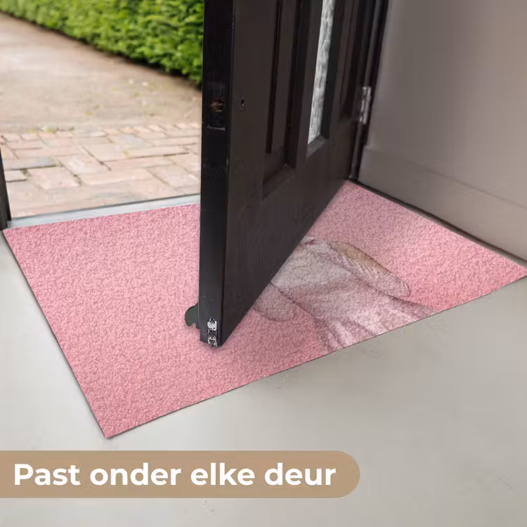 Vrouw - Roze - Parelketting - Krulspelden Deurmat klein -USP_NL