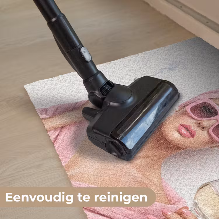 Vrouw - Roze - Wijn - Zonnebril Deurmat klein -reinigen_NL
