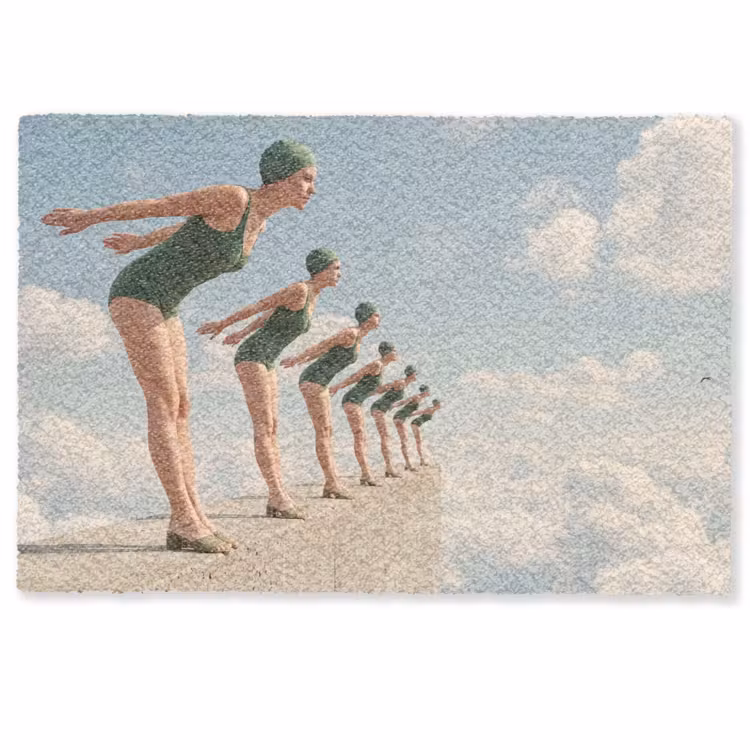 Deurmat - Vrouwen - Duikhouding - Wolken - Vrouwen - Duikhouding - Wolken Deurmat klein