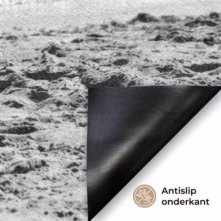 Vrouwen - Zonnehoed - Strand - Zwart - Wit Deurmat klein -antislip_NL