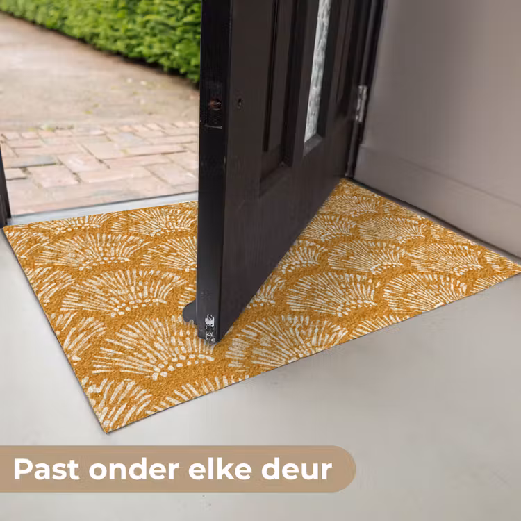 Waaierachtige motieven - Geel - Vintage Deurmat klein -USP_NL