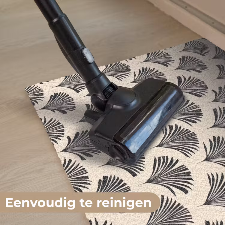 Waaiers - Botanisch - Zwart - Beige Deurmat klein 898 -reinigen_NL