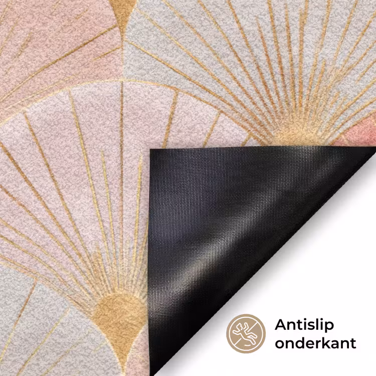 Waaiers - Goud - Roze Deurmat klein 898 -antislip_NL