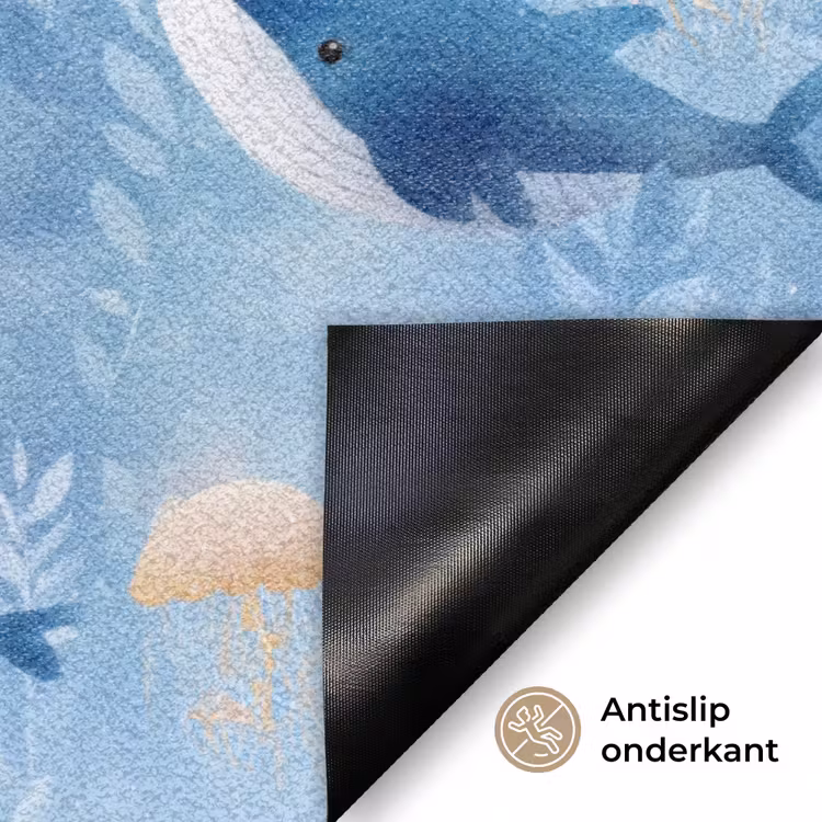 Walvissen - Oceaan - Blauw Deurmat klein 898 -antislip_NL