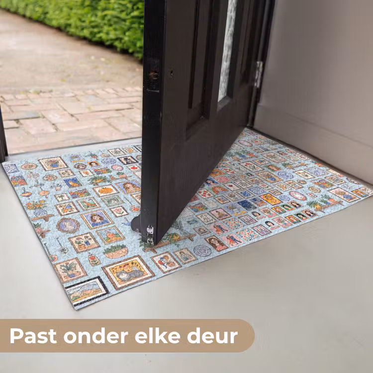 Wanddecoratie - Collectie - Huis - Illustratief - Kleurrijk Deurmat klein -USP_NL