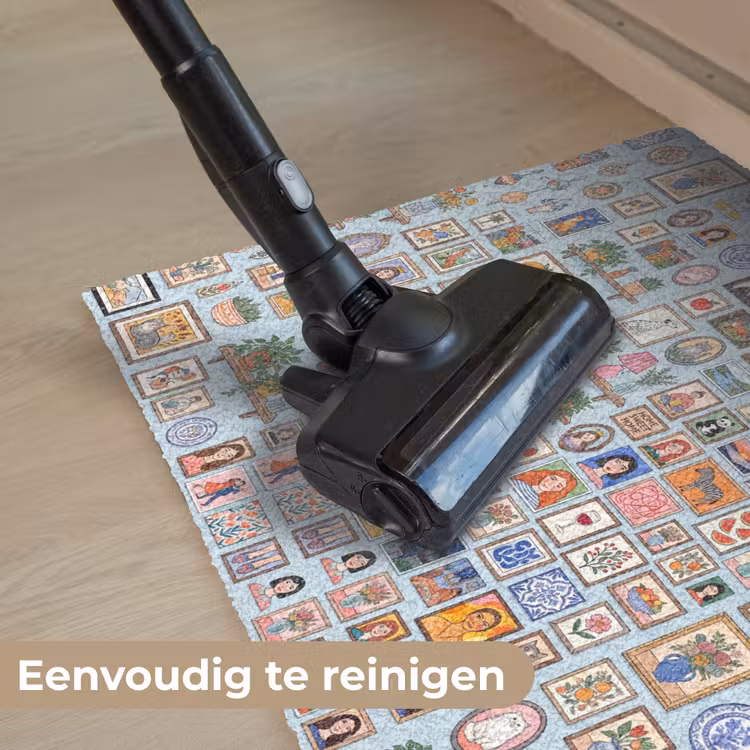 Wanddecoratie - Collectie - Huis - Illustratief - Kleurrijk Deurmat klein -reinigen_NL