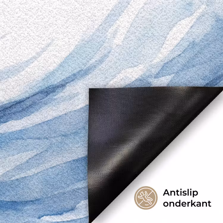 Water - Beweging - Natuur - Modern - Blauw Deurmat klein -antislip_NL