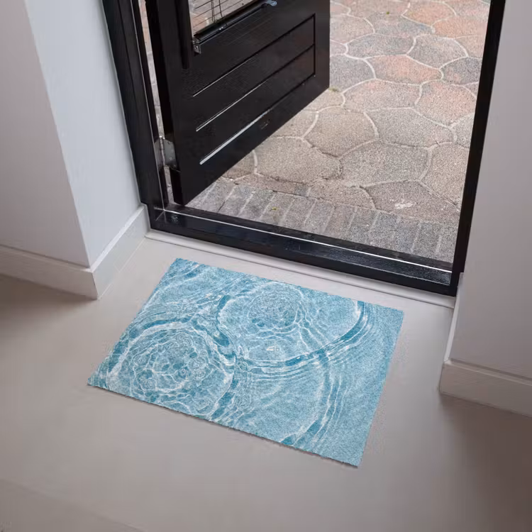Water - Blauw - bubbels Deurmat klein -sfeer5