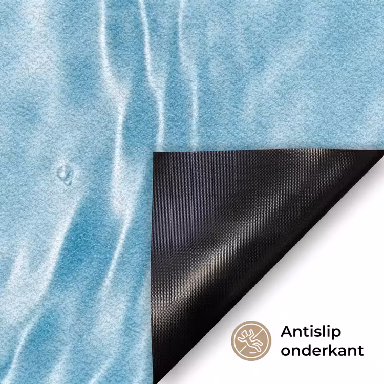 Water - Blauw - bubbels Deurmat klein -antislip_NL