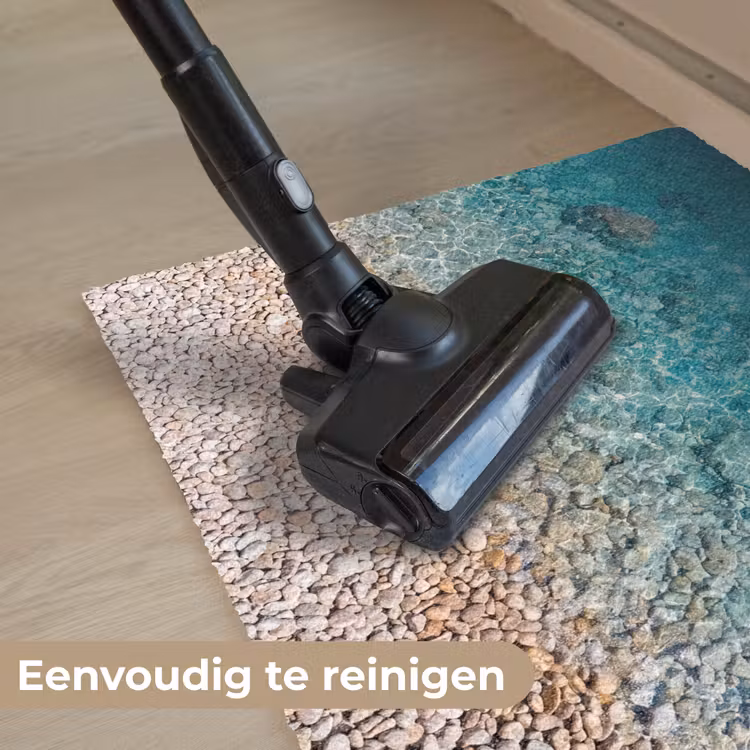 Water - Kiezels - Natuur - Levendig - Turkoois Deurmat klein -reinigen_NL
