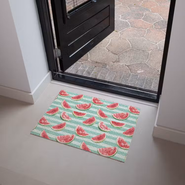 Watermeloen - Strepen - Groen Deurmat klein 898 -sfeer5