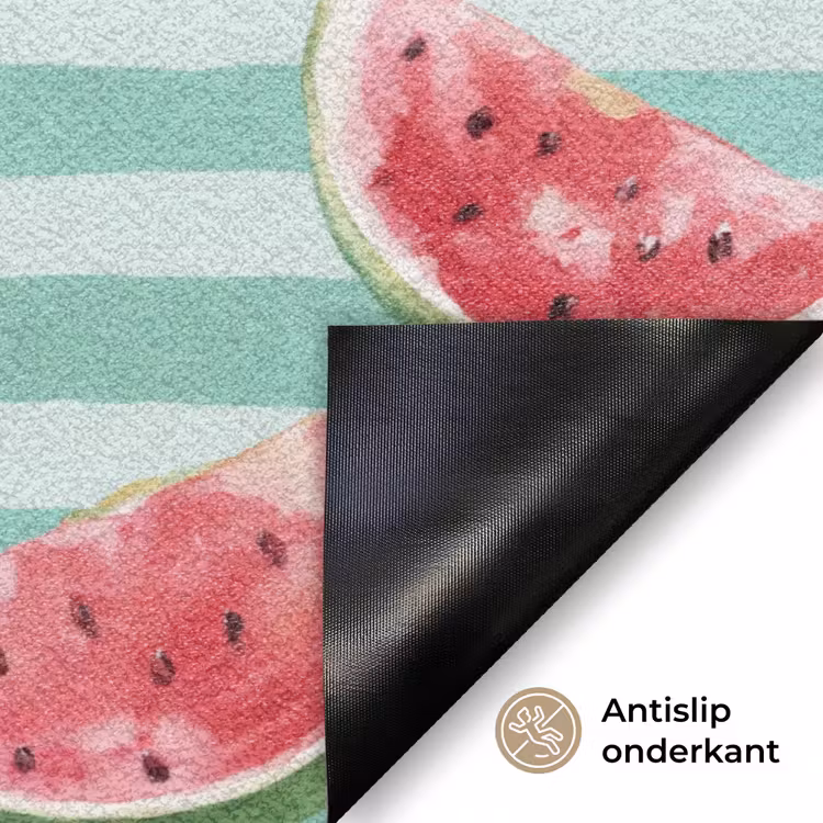 Watermeloen - Strepen - Groen Deurmat klein 898 -antislip_NL