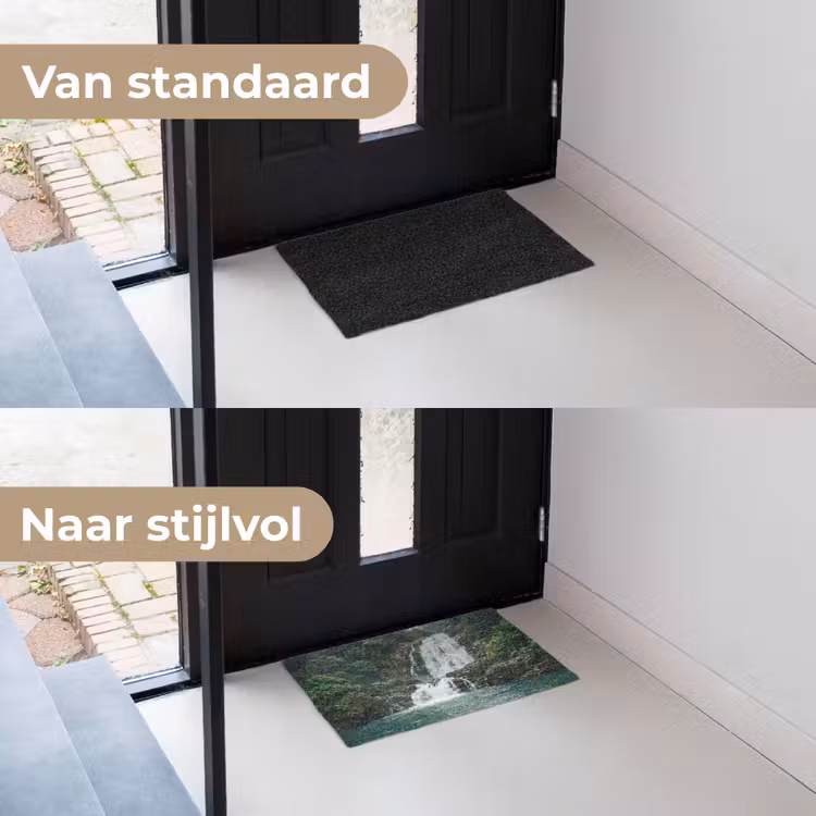 Waterval - Bos - Natuur - Groen Deurmat klein -voor-na_NL