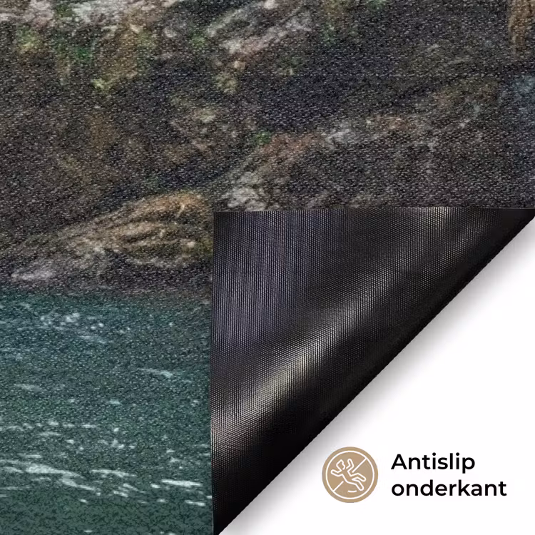Waterval - Bos - Natuur - Groen Deurmat klein -antislip_NL