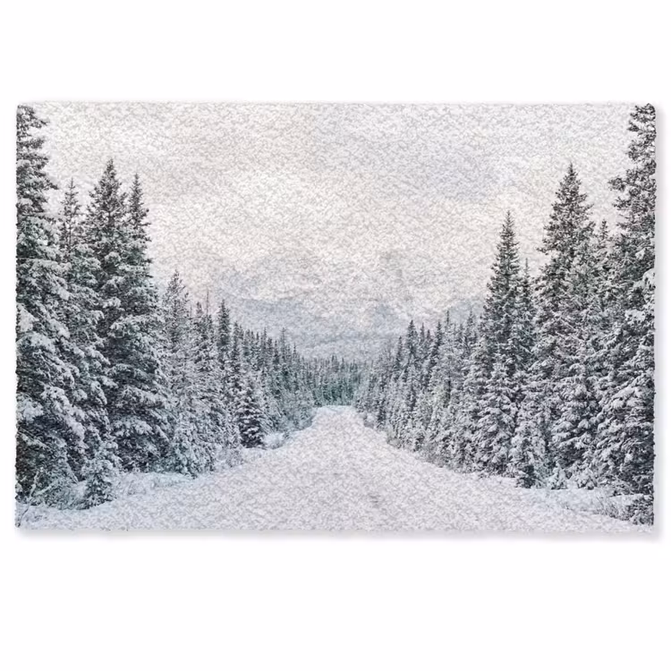 Weg - Sneeuw - Naaldbos - Winter - Avontuurlijk Deurmat klein -zkaufland3d