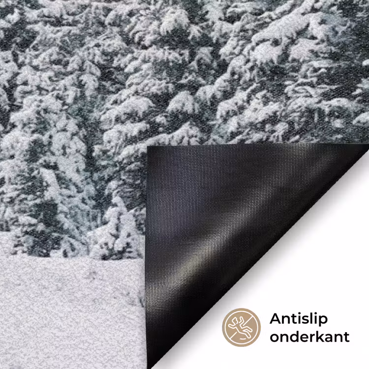 Weg - Sneeuw - Naaldbos - Winter - Avontuurlijk Deurmat klein -antislip_NL