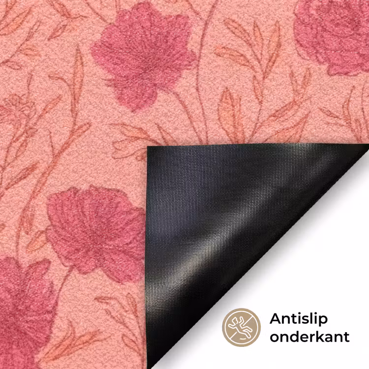 Weidebloemen - Romantisch - Roze Deurmat klein 898 -antislip_NL