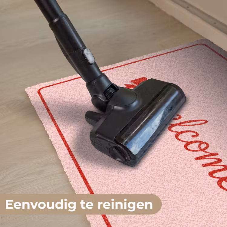 Welkom - Strik - Roze Deurmat klein -reinigen_NL