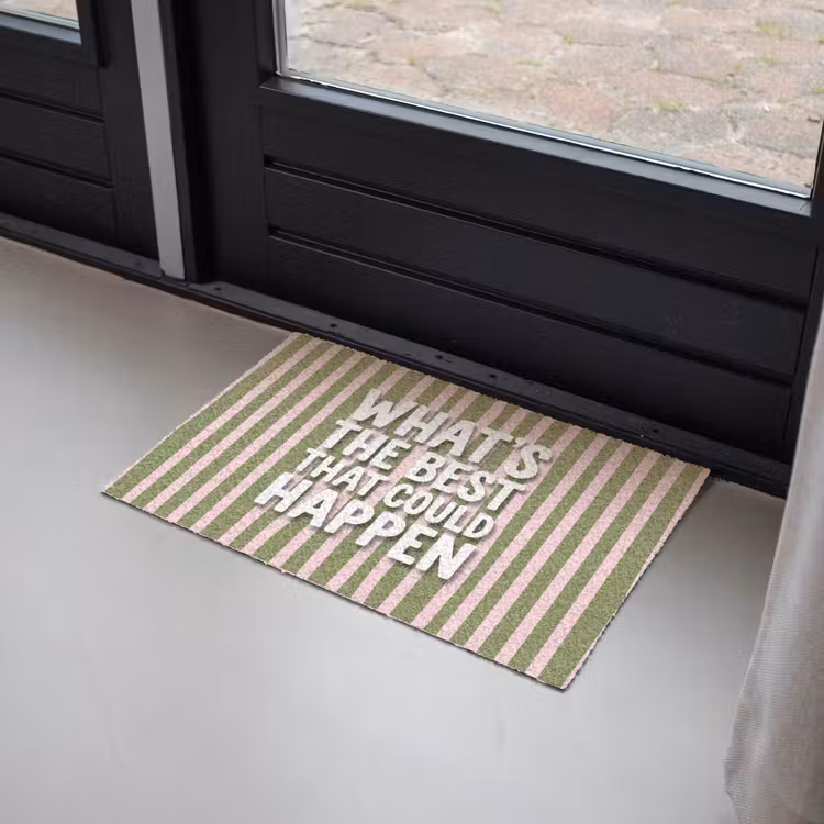 What's the best that could happen - Strepen - Groen - Roze Deurmat klein -sfeer2
