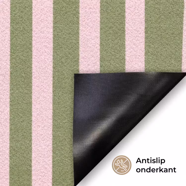 What's the best that could happen - Strepen - Groen - Roze Deurmat klein -antislip_NL