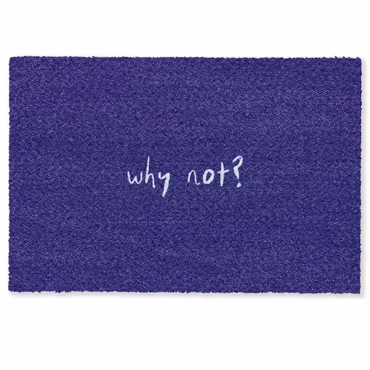 Why not - Blauw - Handgeschreven Deurmat klein -zkaufland3d