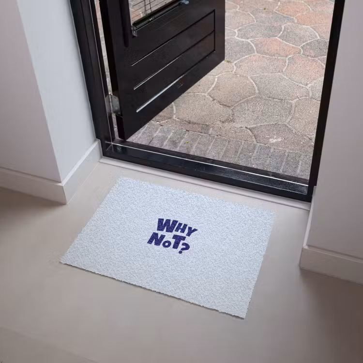 Why not - Blauw - Licht blauw - Quote Deurmat klein -sfeer5