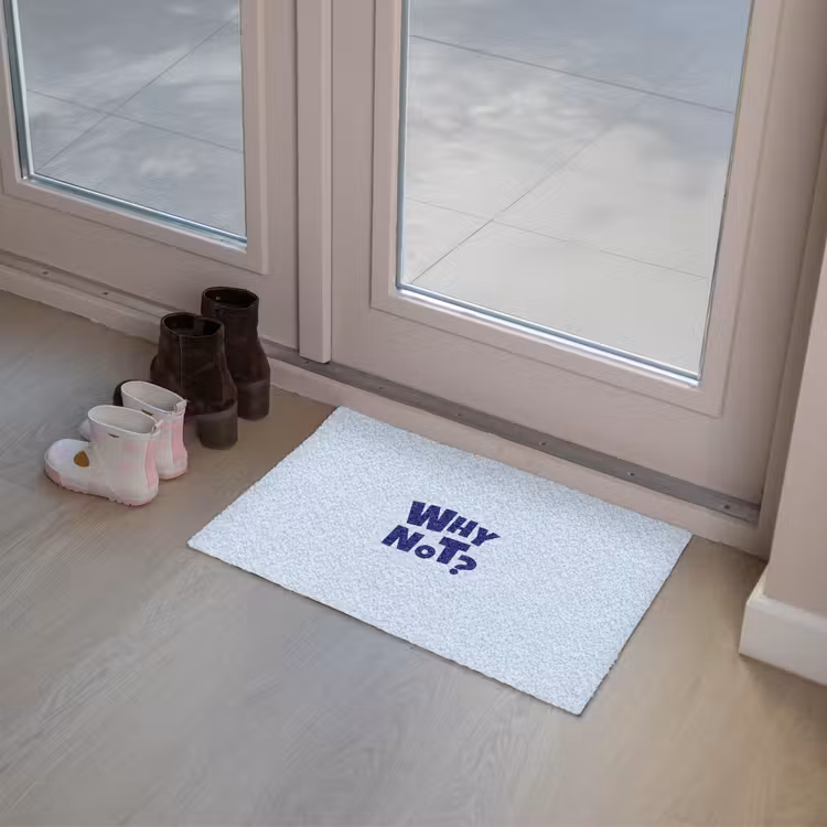 Why not - Blauw - Licht blauw - Quote Deurmat klein -sfeer3