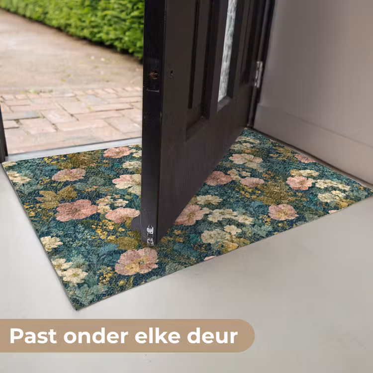Wilde bloemen - Botanisch - Patroon - Roze - Romantisch Deurmat klein 898 -USP_NL