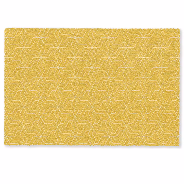 Wit - Geel - Patroon - Geometrisch Deurmat klein 898 -zkaufland3d