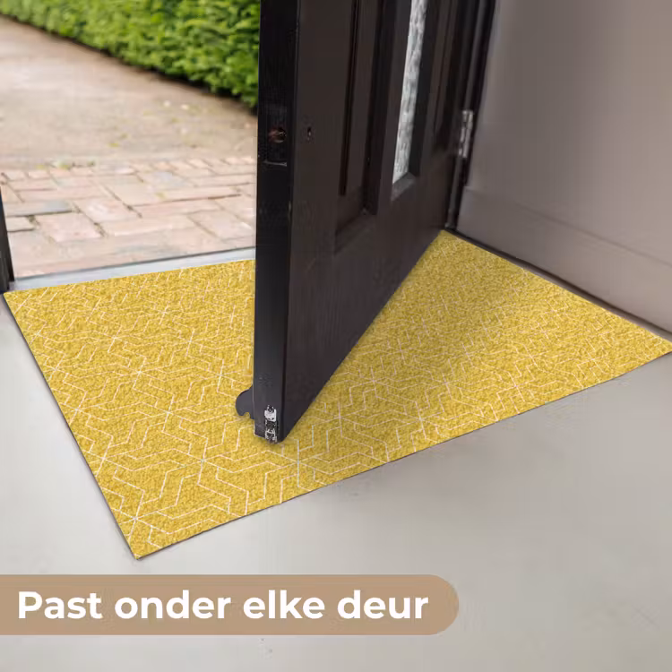 Wit - Geel - Patroon - Geometrisch Deurmat klein 898 -USP_NL