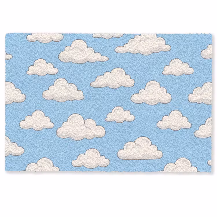 Wolk - Cartoon - Lucht - Blauw - Wit Deurmat klein -zkaufland3d