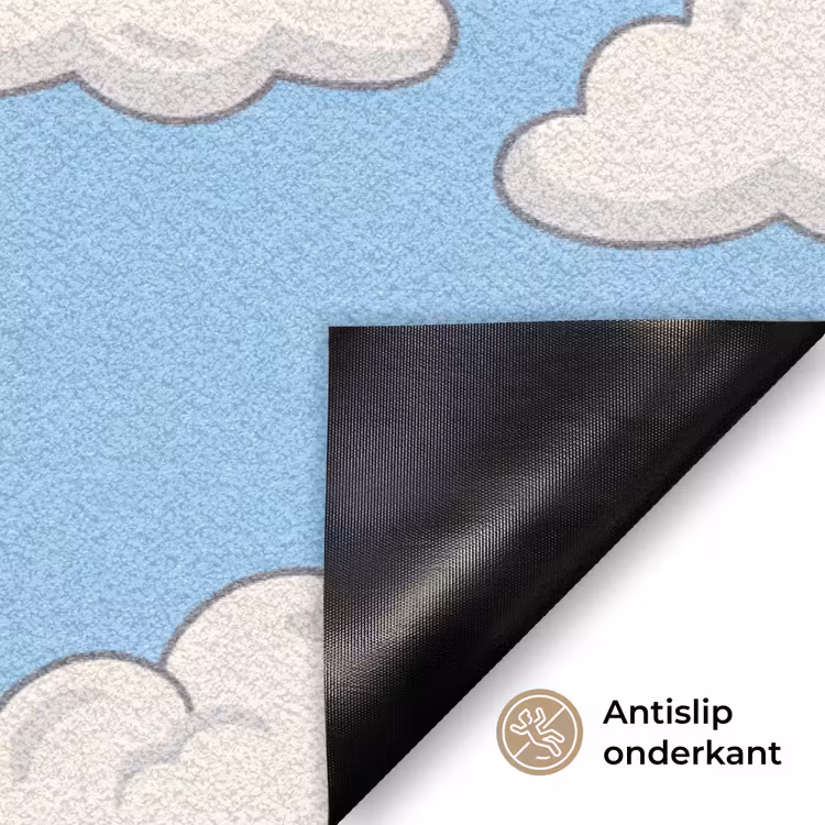 Wolk - Cartoon - Lucht - Blauw - Wit Deurmat klein -antislip_NL