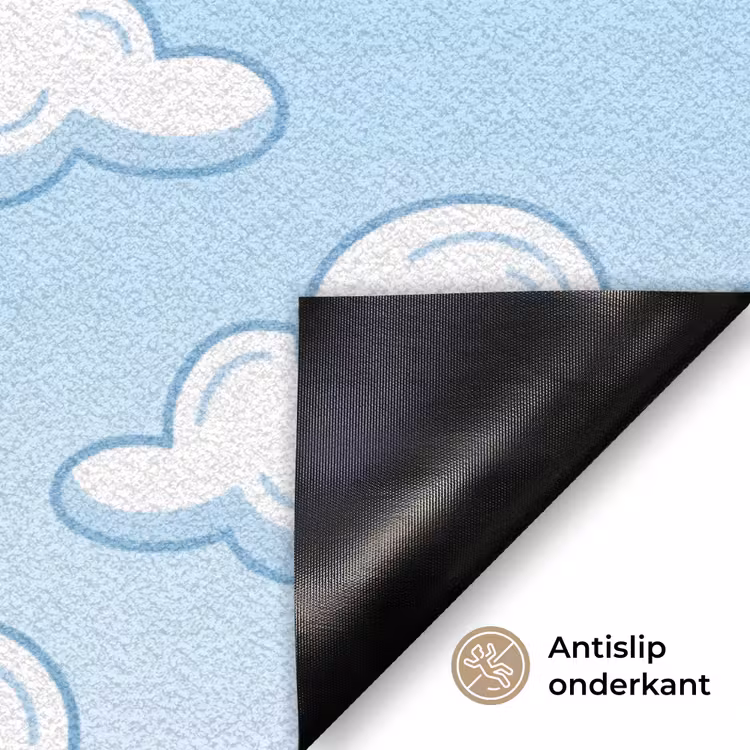 Wolk - Lucht - Cartoon - Blauw - Wit Deurmat klein -antislip_NL