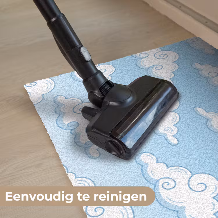 Wolk - Lucht - Cartoon - Blauw - Wit Deurmat klein -reinigen_NL