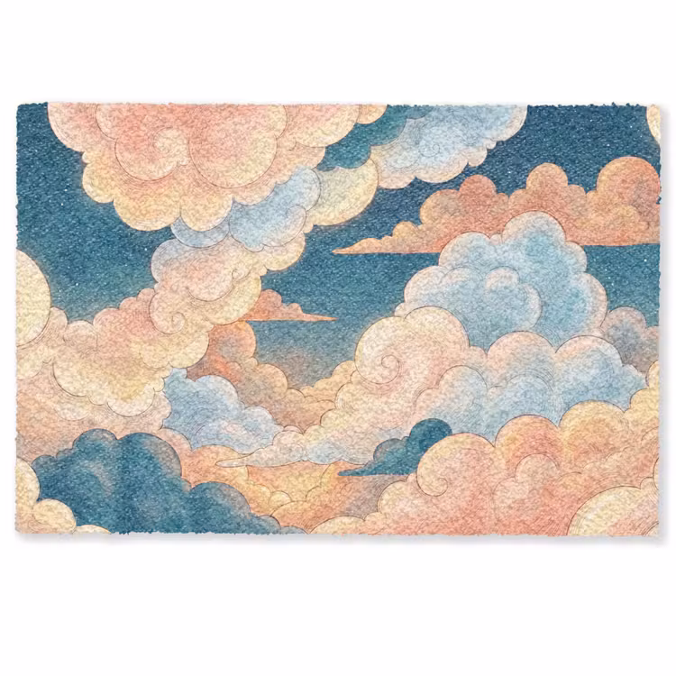 Wolk - Lucht - Natuur - Illustratief - Oranje Deurmat klein -zkaufland3d