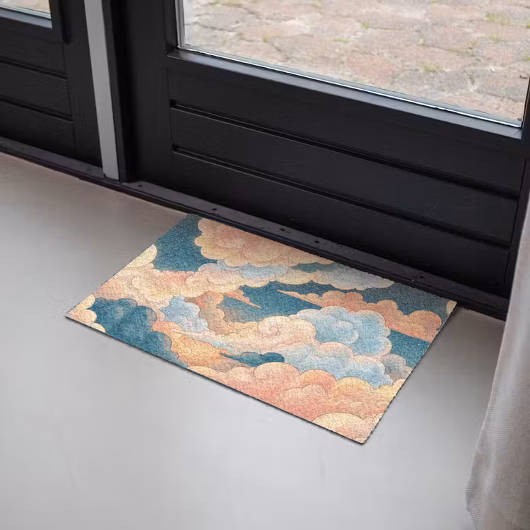 Wolk - Lucht - Natuur - Illustratief - Oranje Deurmat klein -sfeer2