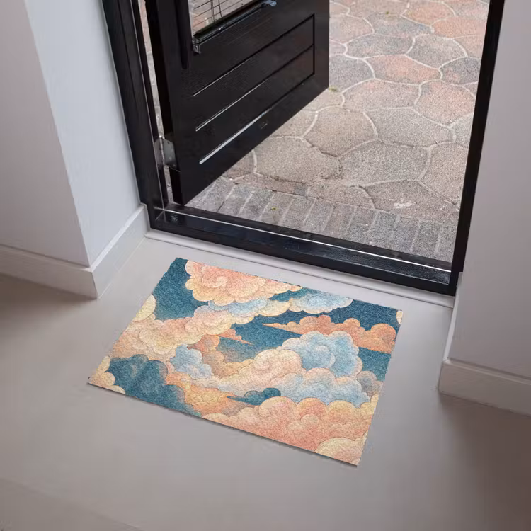 Wolk - Lucht - Natuur - Illustratief - Oranje Deurmat klein -sfeer5