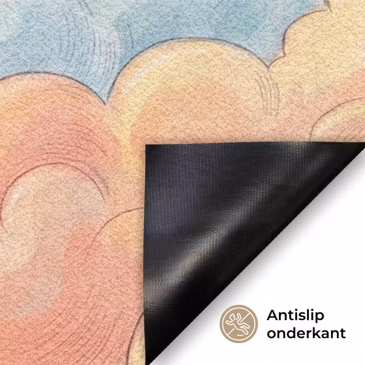 Wolk - Lucht - Natuur - Illustratief - Oranje Deurmat klein -antislip_NL